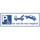 Panneau fourrière en cas de non respect