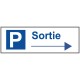 Panneau sortie parking vers droite