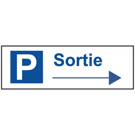 Panneau sortie parking vers droite