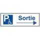 Panneau parking handicap sortie droite