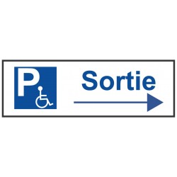 Panneau parking handicap sortie droite