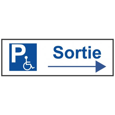 Panneau parking handicap sortie droite