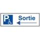 Panneau parking handicap sortie gauche