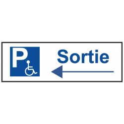 Panneau parking handicap sortie gauche
