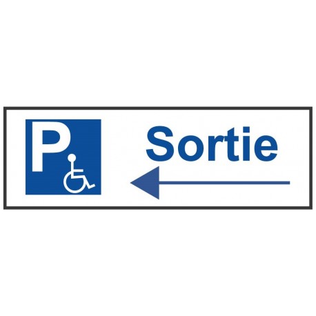 Panneau parking handicap sortie gauche