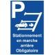Panneau stationnement marche arrière