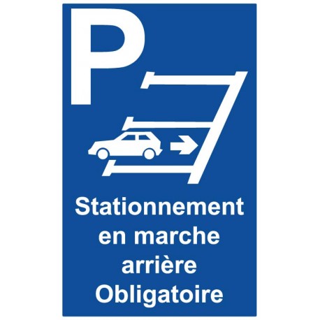 Panneau stationnement marche arrière