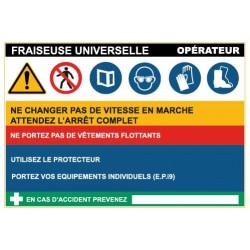 Fiche de sécurité : fraiseuse universelle
