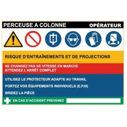 Fiche de sécurité : perceuse colonne