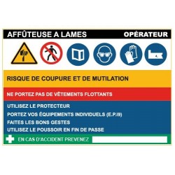 Fiche de sécurité : affuteuse lame