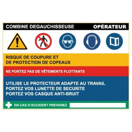 Fiche de sécurité : combine degauchisseuse