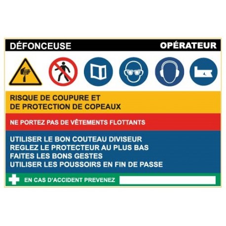 Fiche de sécurité : defonceuse