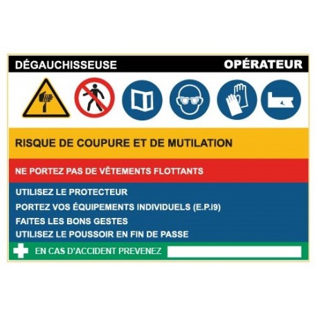 Fiche de sécurité : degauchisseuse