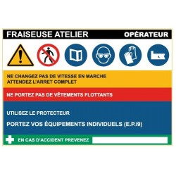 Fiche de sécurité : fraiseuse atelier