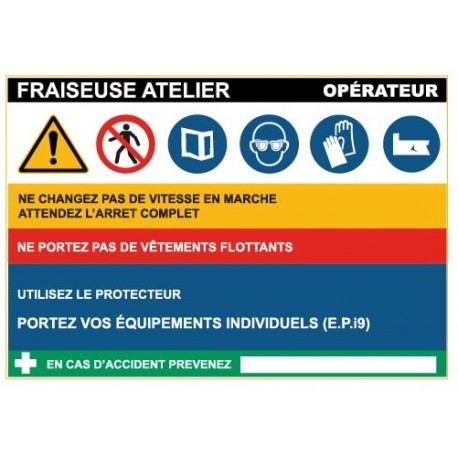 Fiche de sécurité : fraiseuse atelier