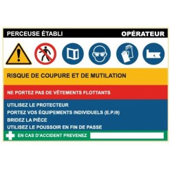 Fiche de sécurité : perceuse etabli