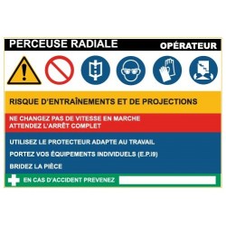 Fiche de sécurité : perceuse radiale