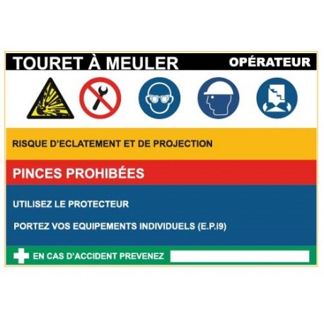 Fiche de sécurité : touret a meuler
