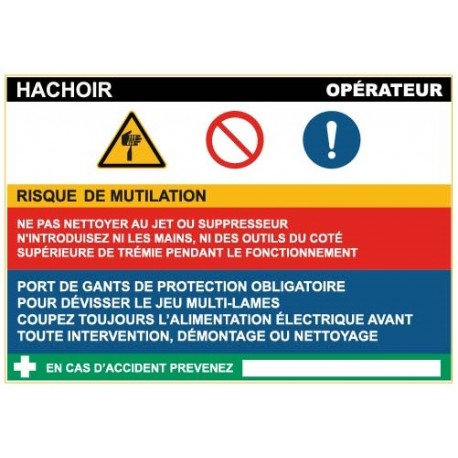 Fiche de sécurité : hachoir