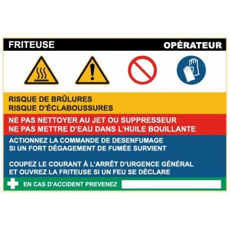 Fiche de sécurité : friteuse