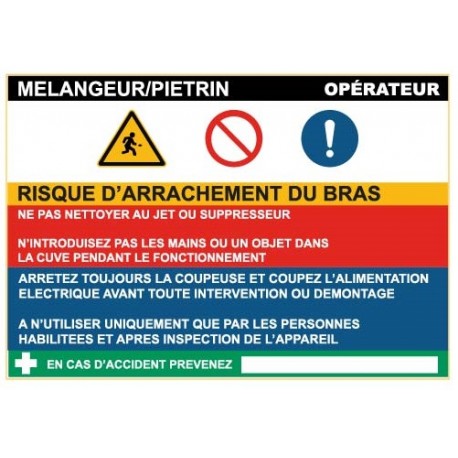 Fiche de sécurité : mélangeur pétrin