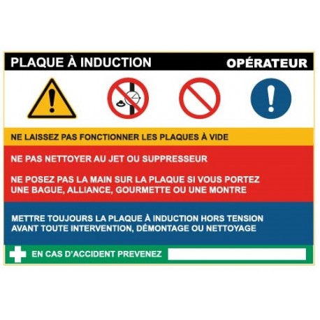 Fiche de sécurité : plaque induction