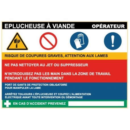 Fiche de sécurité : éplucheuse viande
