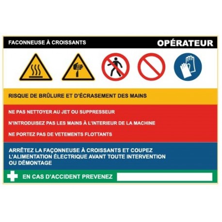 Fiche de sécurité : façonneuse croissants