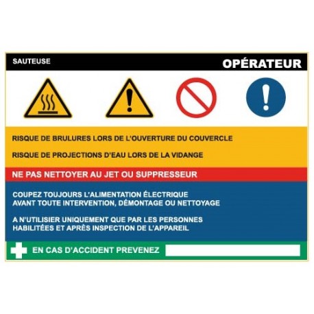 Fiche de sécurité : sauteuse