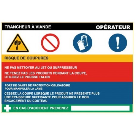 Fiche de sécurité : trancheur viande