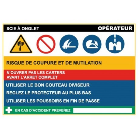 Fiche de sécurité : scie onglets