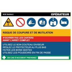Fiche de sécurité : scie radiale