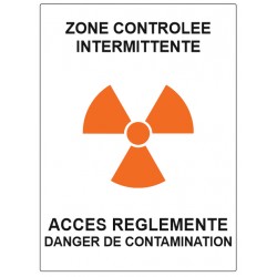 Panneau accès réglementé - zone orange - zone controlée