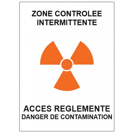 Panneau accès réglementé - zone orange - zone controlée