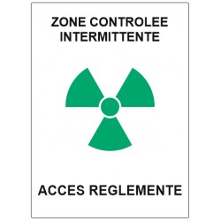 Panneau zone intermittente verte controlée - accès réglementé