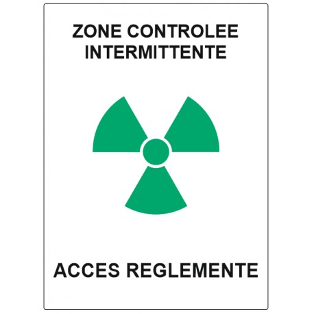 Panneau zone intermittente verte controlée - accès réglementé