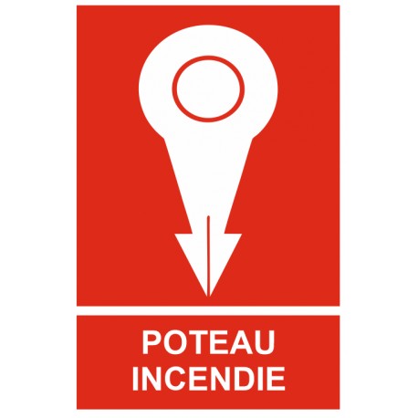 Panneau poteau incendie