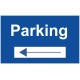 Panneau parking flèche gauche