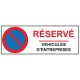 Panneau parking réservé véhicules entreprises