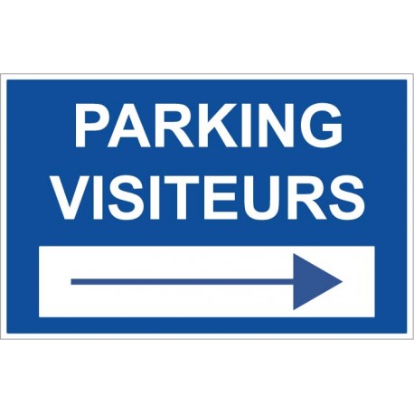 Panneau parking visiteurs flèche droite