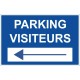 Panneau parking visiteurs flèche gauche
