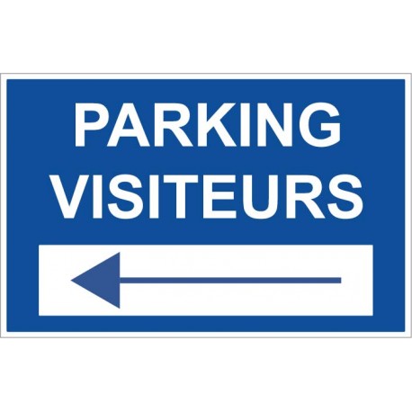 Panneau parking visiteurs flèche gauche