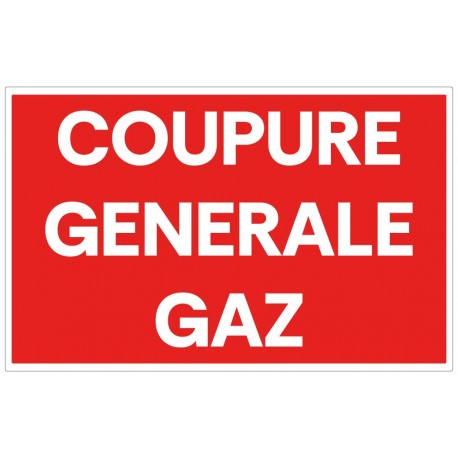 Panneau coupure générale gaz