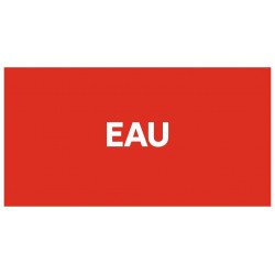 Panneau eau (fond rouge)