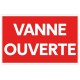 Panneau vanne ouverte