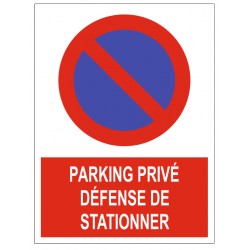 Panneau parking privé défense de stationner (REFAB015)