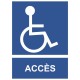 Panneau accès handicap
