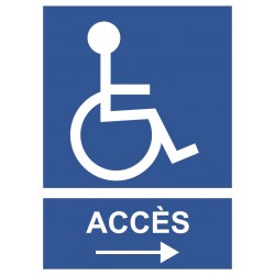Panneau accès handicap flèche droite