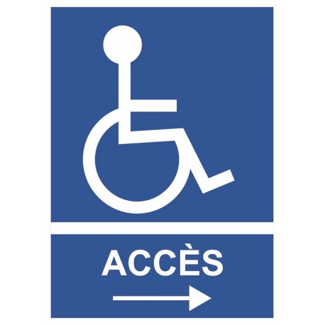 Panneau accès handicap flèche droite