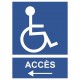 Panneau accès handicap flèche gauche